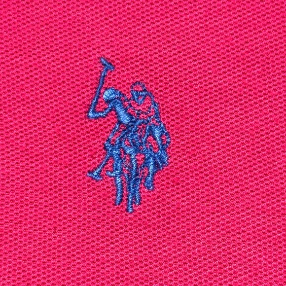 U.S. Polo Assn. Mens Pink Performance Pique Polo Shirt Size M Cotton Blend - Picture 8 of 8